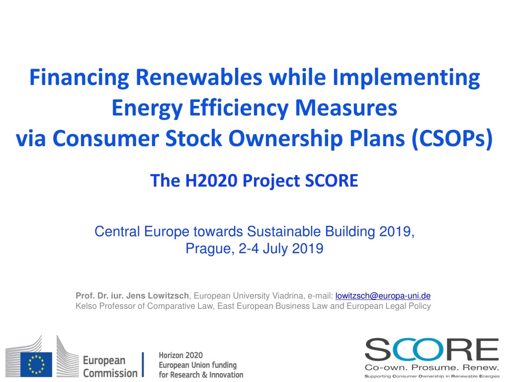financing renewables while implementing energy