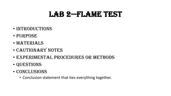 Lab 2—Flame Test