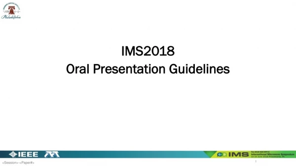 IMS2018 Oral Presentation Guidelines
