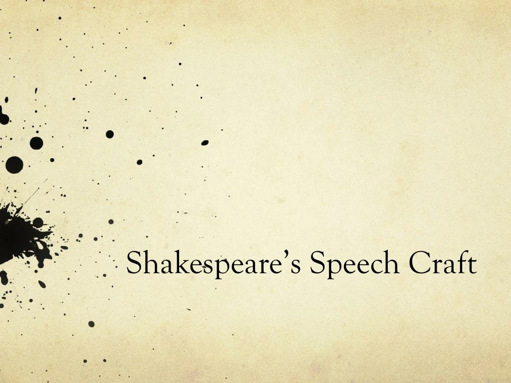 shakespeare s speech craft