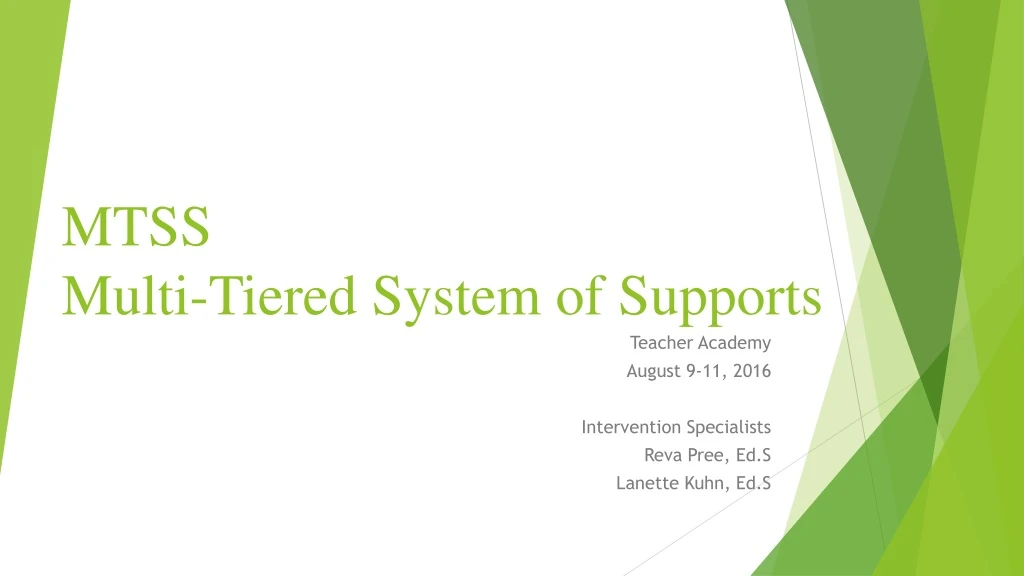 mtss multi tiered system of supports