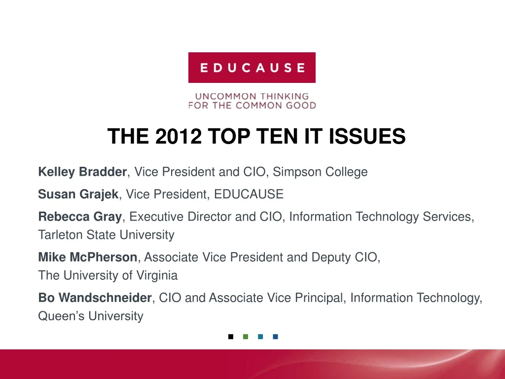 the 2012 top ten it issues