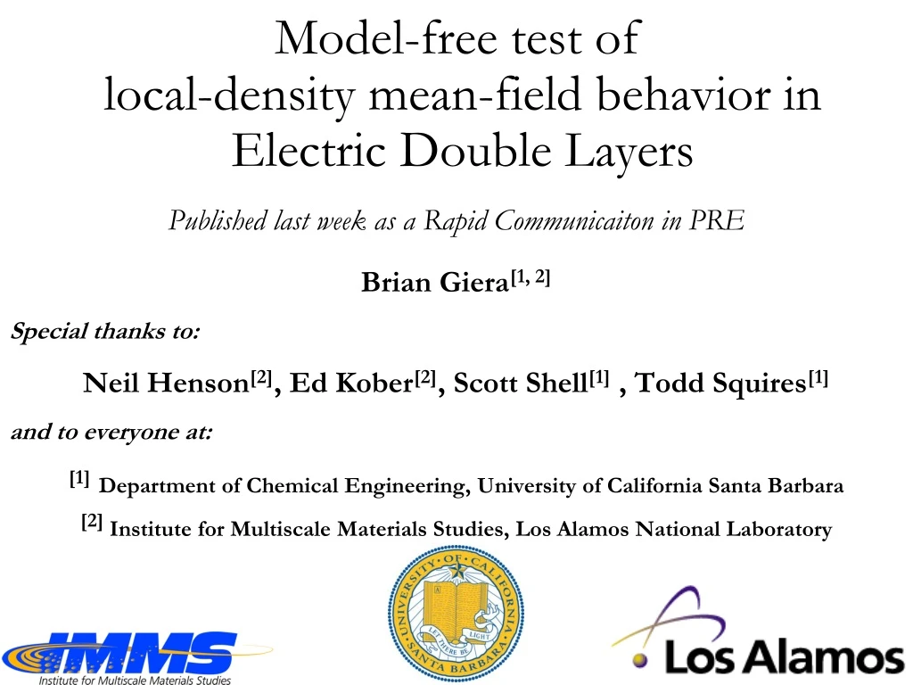 model free test of local density mean field