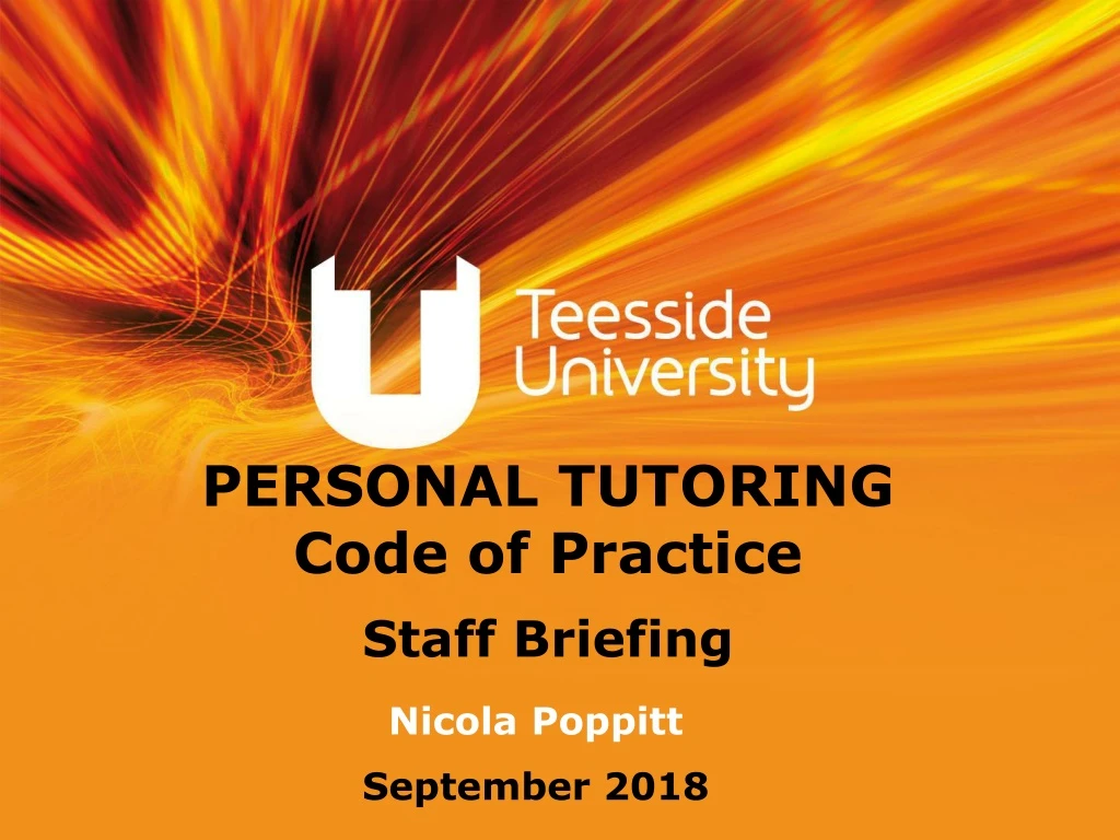 personal tutoring code of practice staff briefing