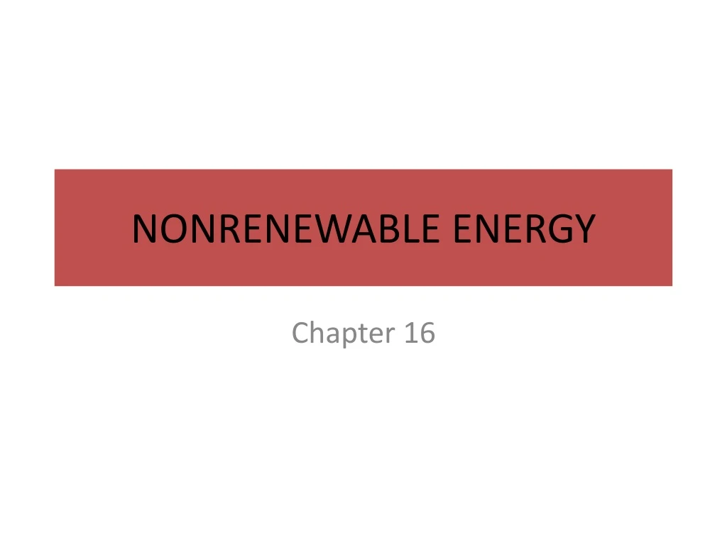 nonrenewable energy