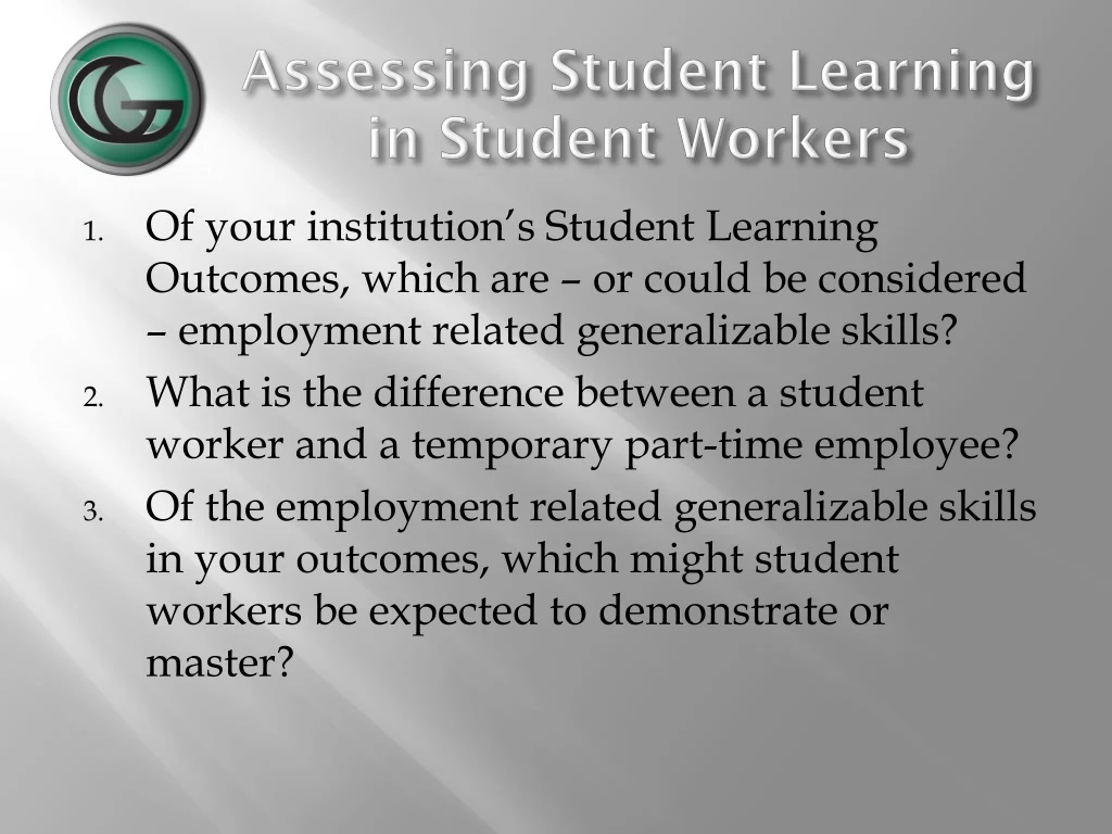 assessing student learning in student workers