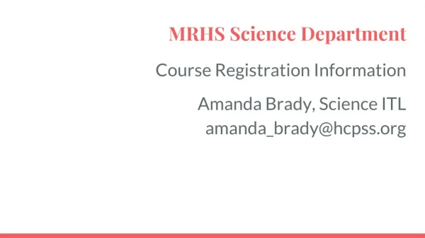 MRHS Science Department