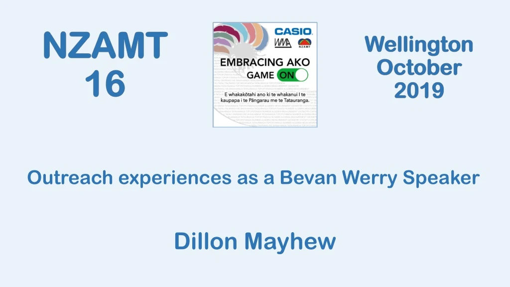 outreach experiences as a bevan werry speaker