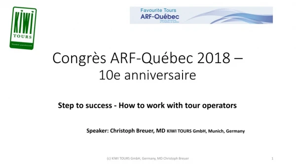 Congrès ARF-Québec 2018 – 10e anniversaire