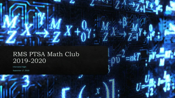 RMS PTSA Math Club 2019-2020