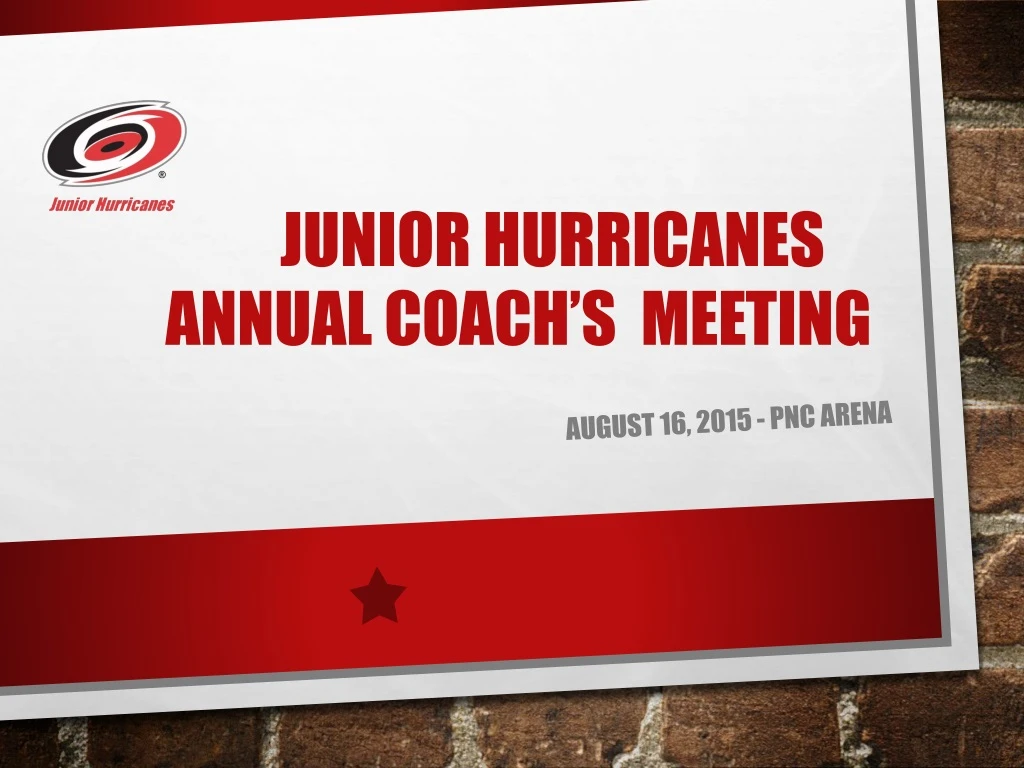 junior hurricanes annual coach s meeting