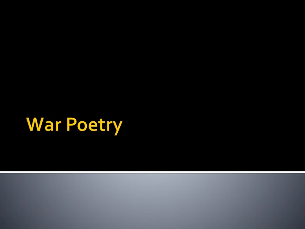 war poetry