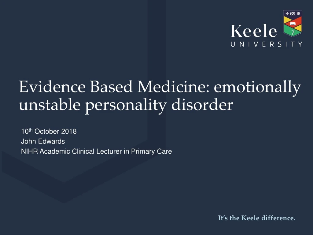 evidence based medicine emotionally unstable