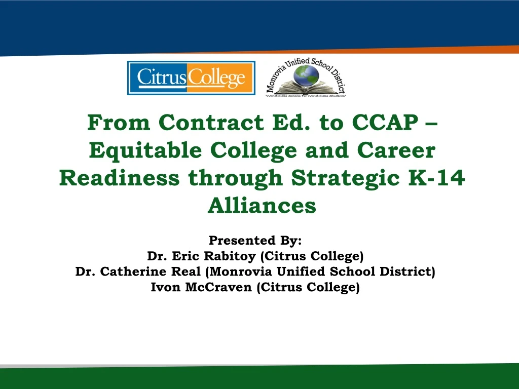 from contract ed to ccap equitable college
