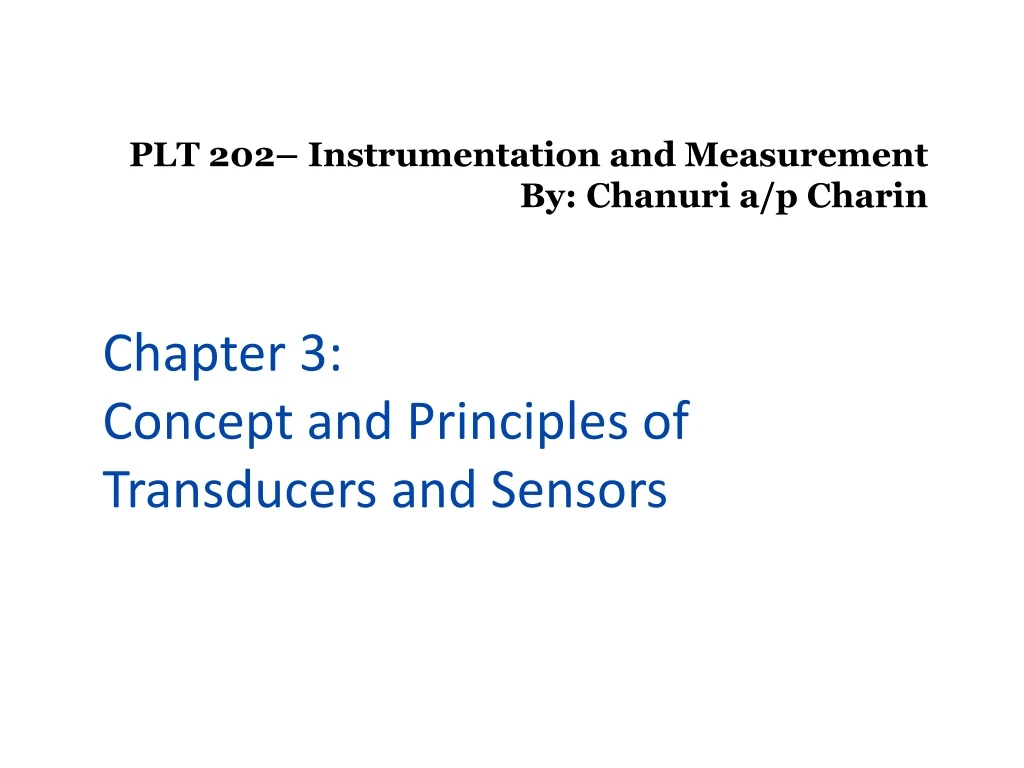 plt 202 instrumentation and measurement