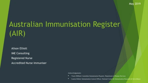 Australian Immunisation Register (AIR)