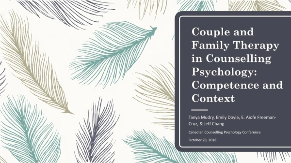 Couple and Family Therapy in Counselling Psychology: Competence and Context