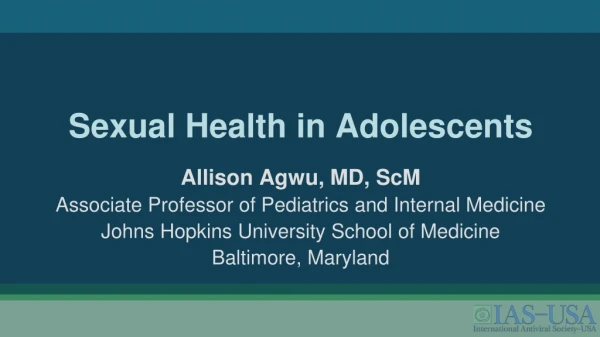 Sexual Health in Adolescents