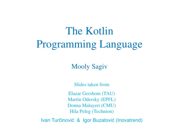 The Kotlin Programming Language