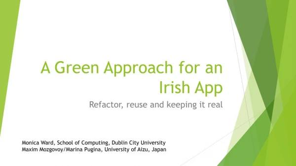 A Green Approach for an Irish App