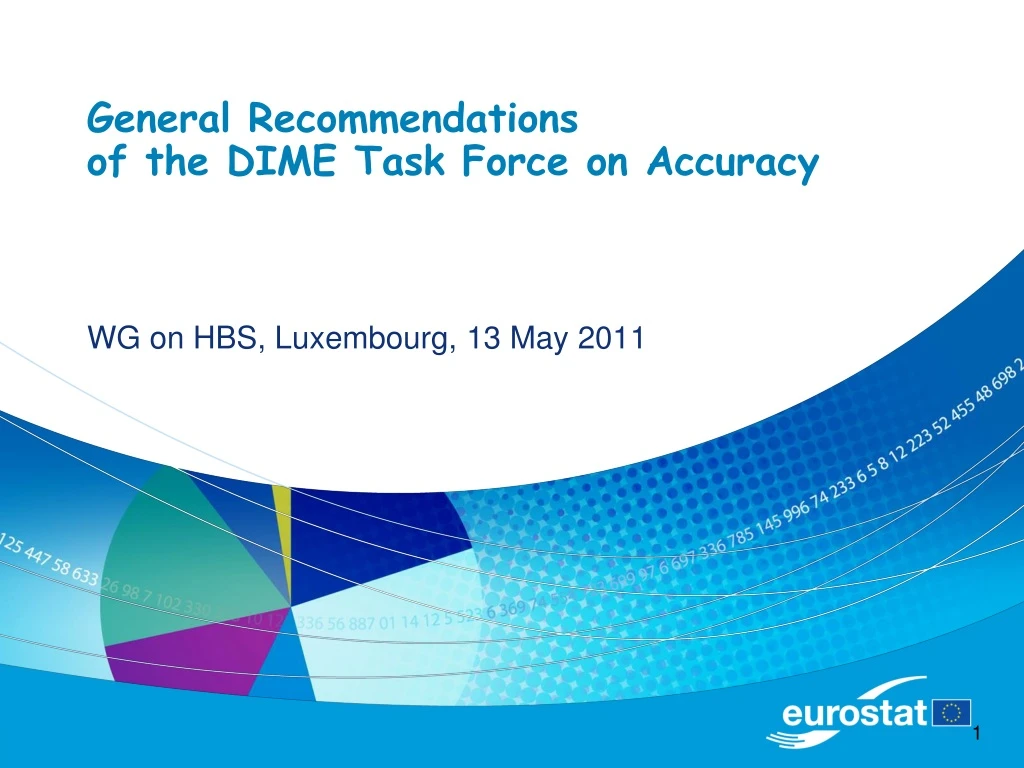 general recommendations of the dime task force on accuracy