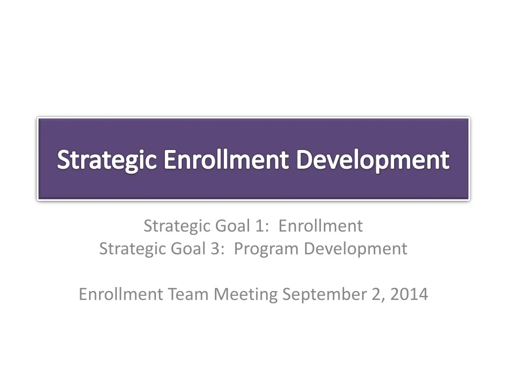 strategic enrollment development