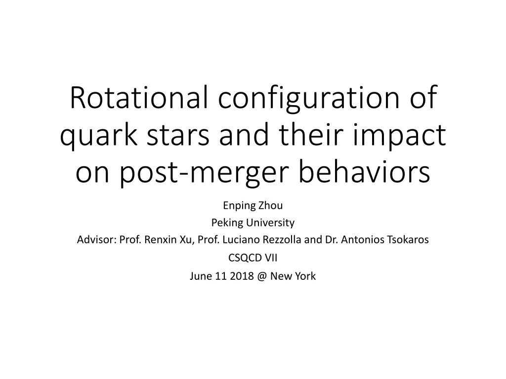rotational configuration of quark stars and their impact on post merger behaviors
