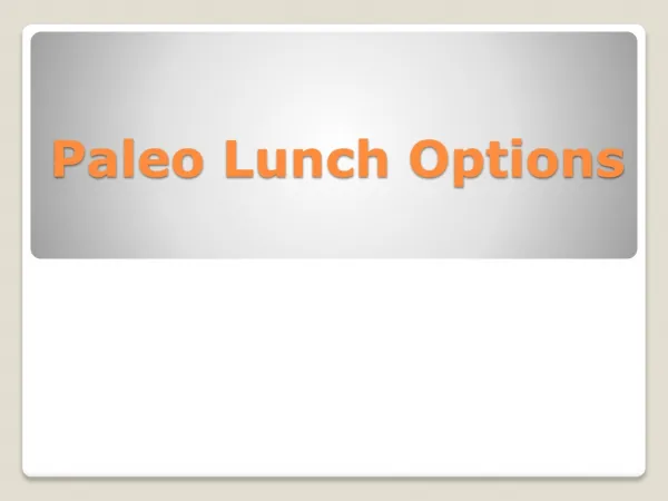 Paleo Lunch Options
