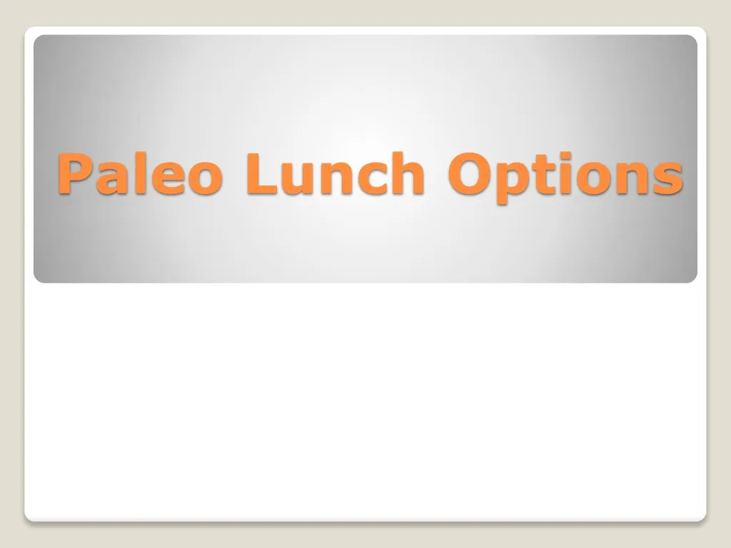 paleo lunch options