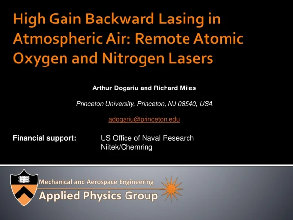 High Gain Backward Lasing in Atmospheric Air: Remote Atomic Oxygen and Nitrogen Lasers