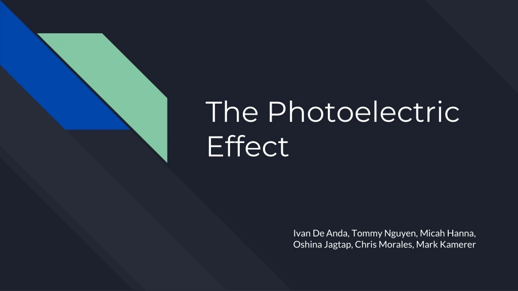 the photoelectric effect