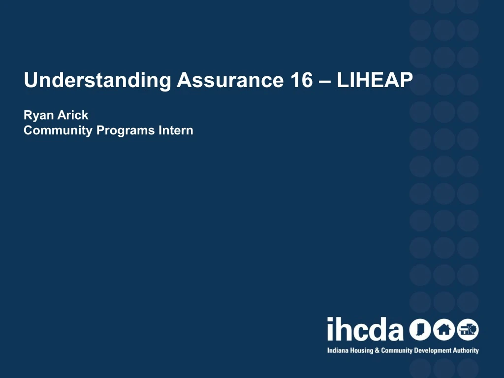 understanding assurance 16 liheap ryan arick community programs intern