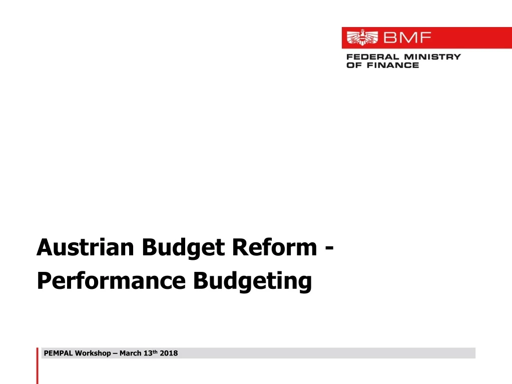 austrian budget reform performance budgeting