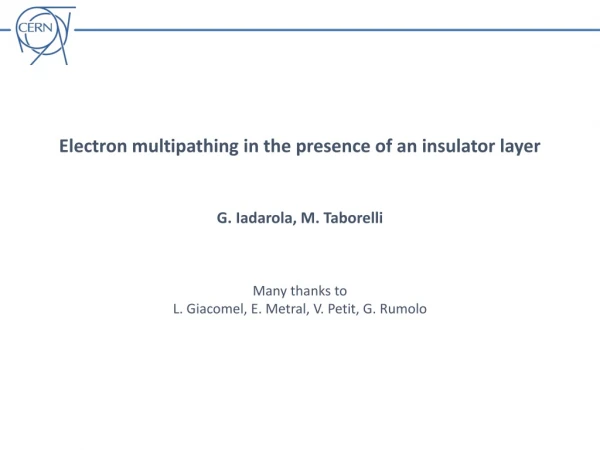 Electron multipathing in the presence of an insulator layer G. Iadarola , M. Taborelli