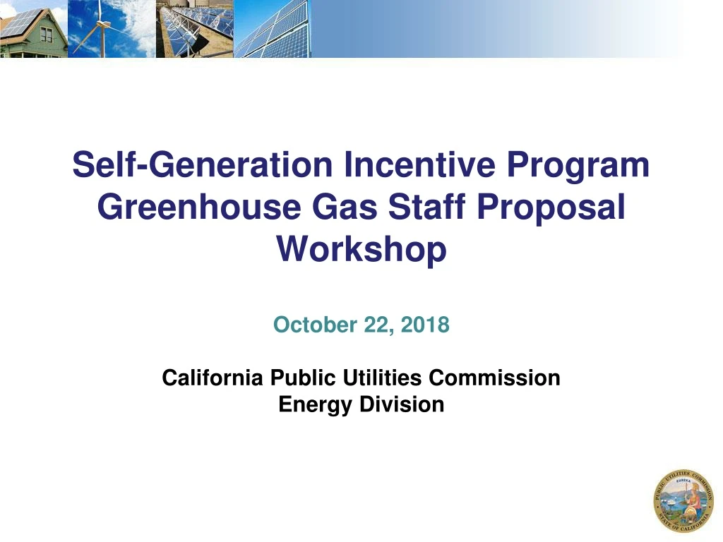 self generation incentive program greenhouse gas staff proposal workshop