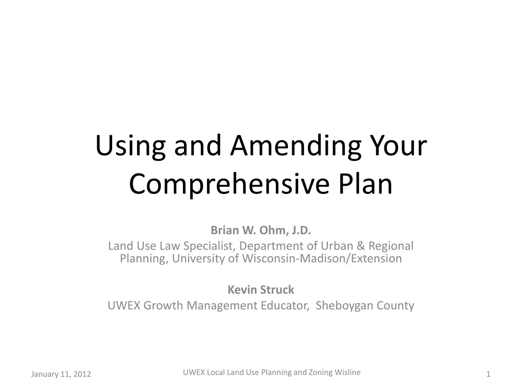 using and amending your comprehensive plan