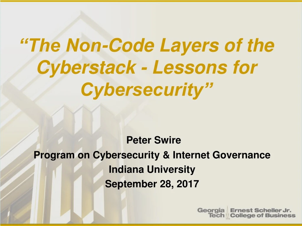the non code layers of the cyberstack lessons for cybersecurity