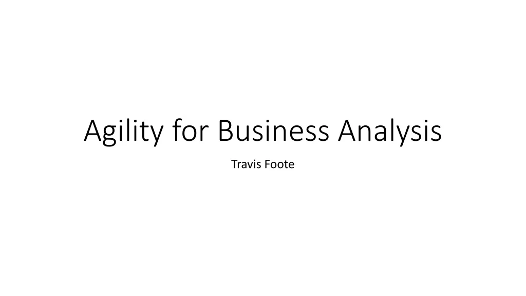 agility for business analysis