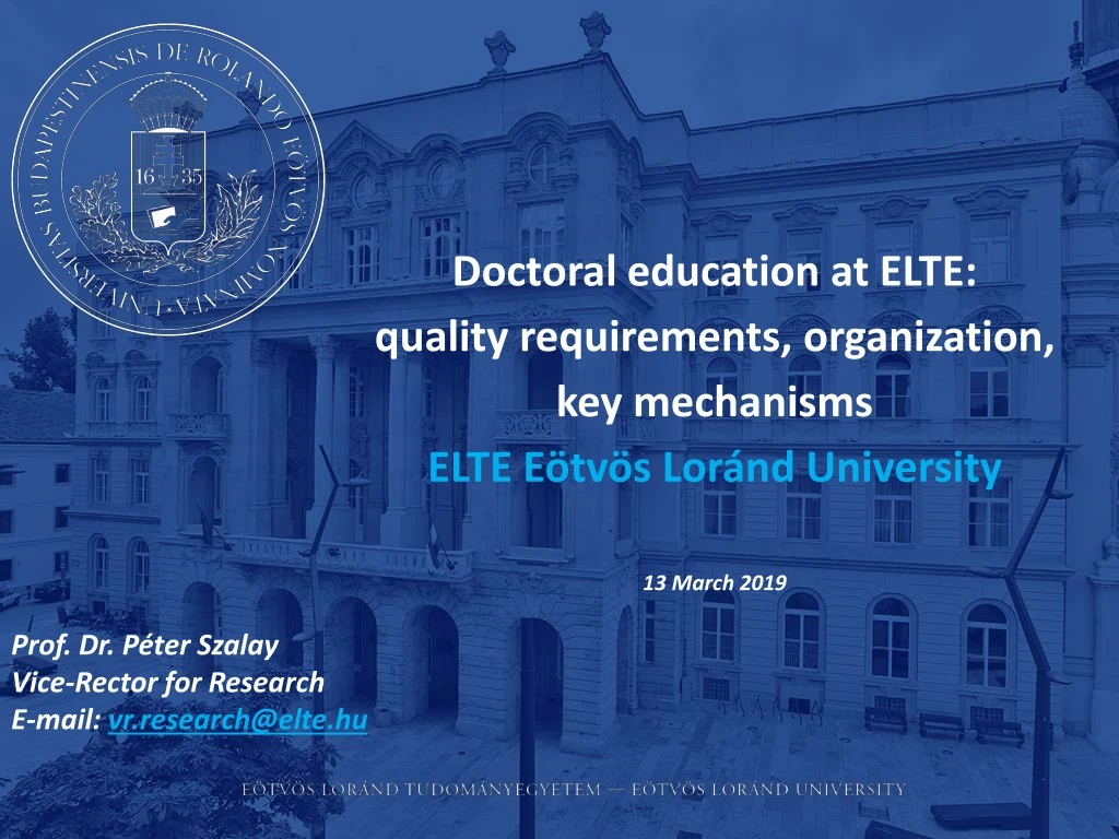 doctoral education at elte quality requirements