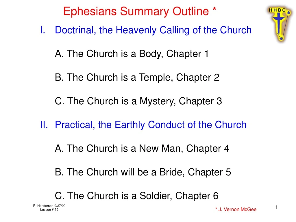 ephesians summary outline