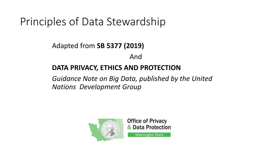 principles of data stewardship