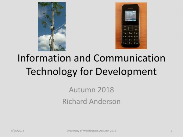Information and Communication Technology for Development