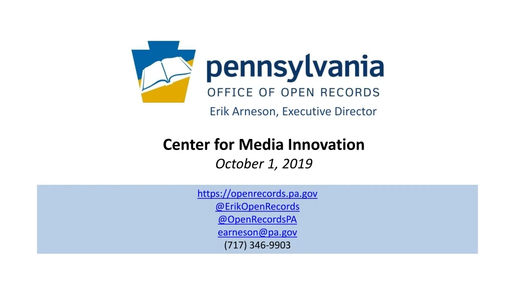 center for media innovation october 1 2019