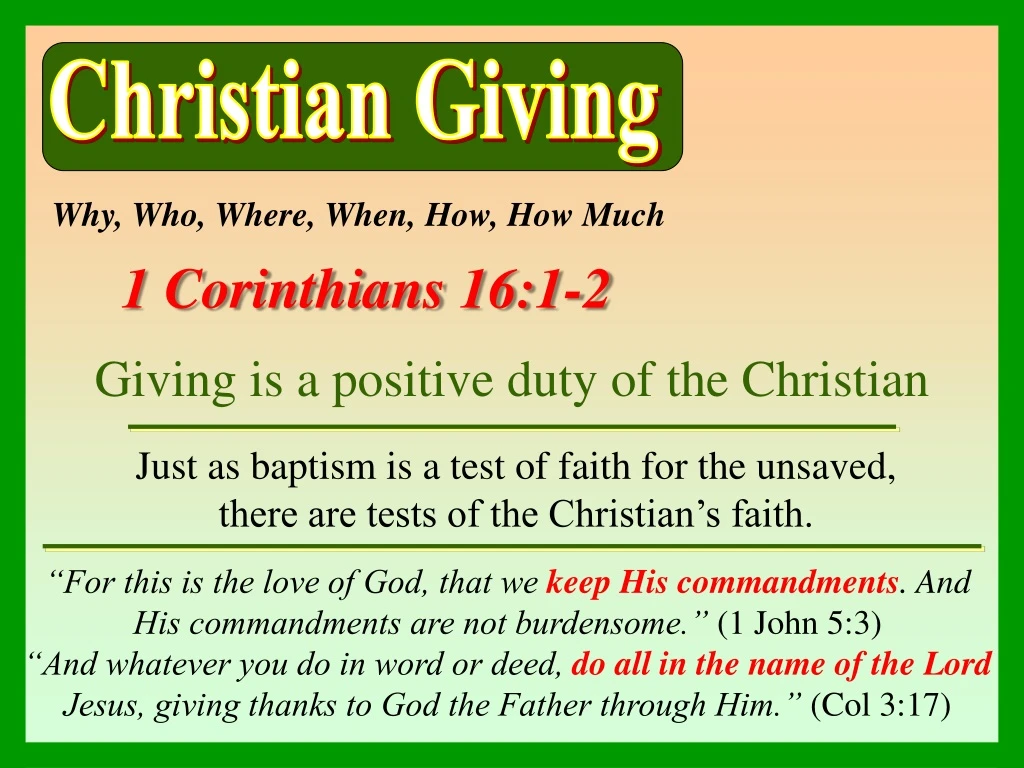 christian giving