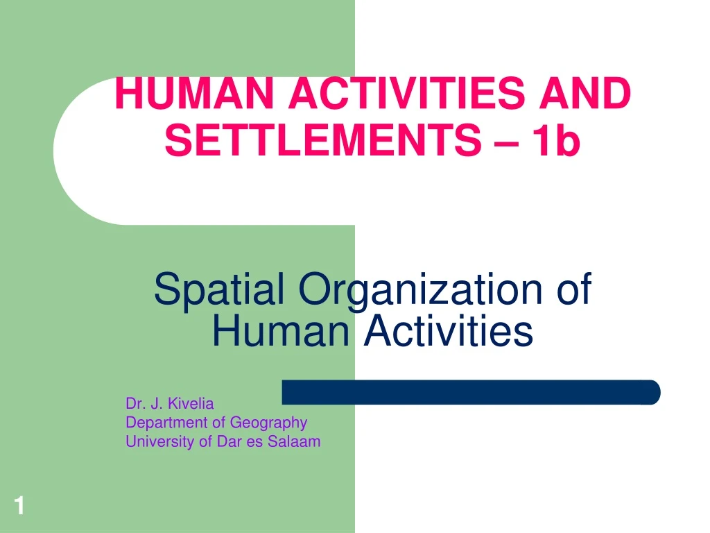 human activities and settlements 1b