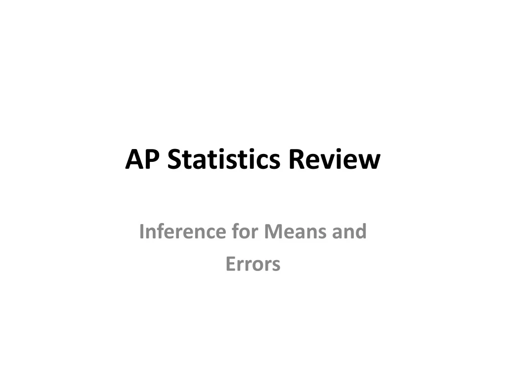 ap statistics review