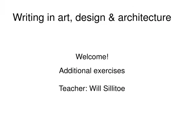Writing in art, design &amp; architecture
