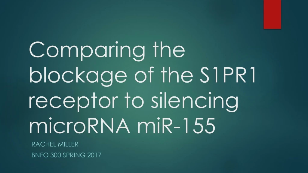 comparing the blockage of the s1pr1 receptor to silencing microrna mir 155