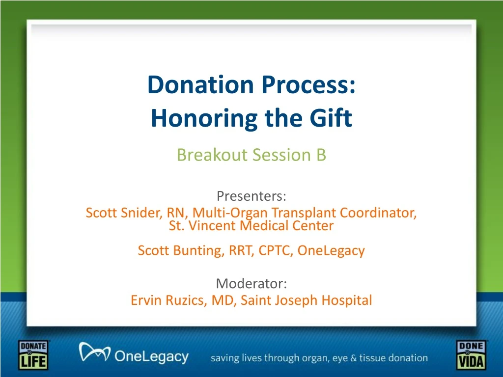 donation process honoring the gift