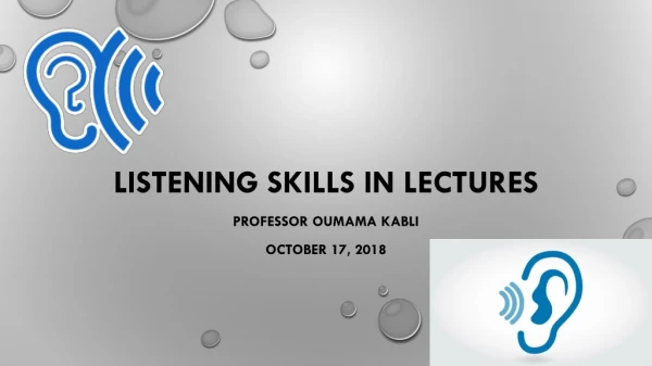 Listening skills in lectures